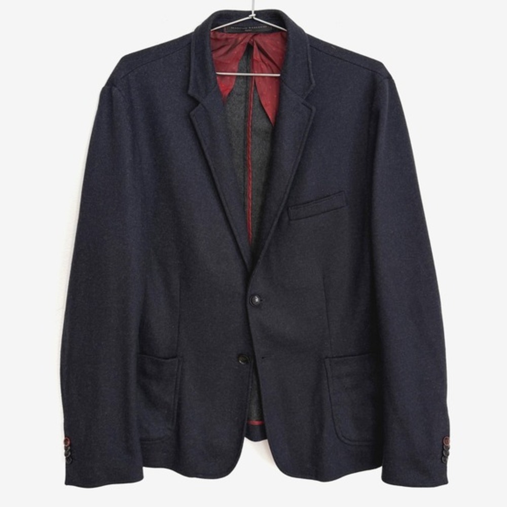 Massimo Rebecchi Project Navy Wool Blend Blazer EU 54 Modern Fit‎ Italy